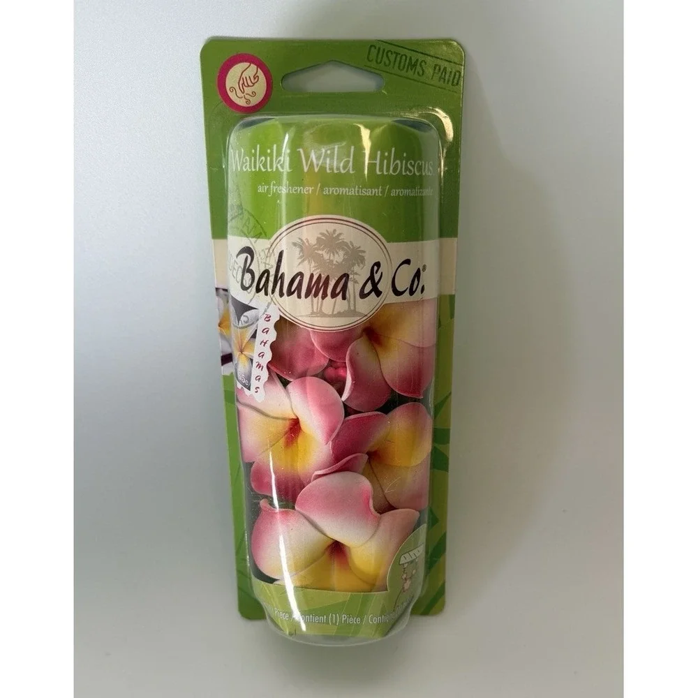 New Bahama & Co Scented Flower Necklace Car Odor Eliminating Air Freshener Pink